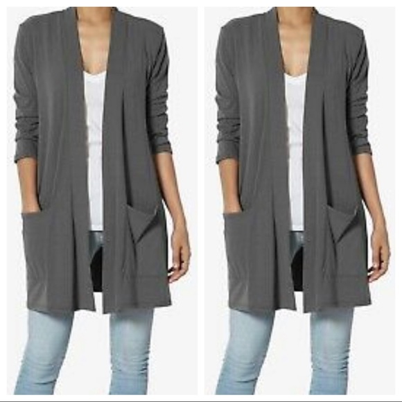 #09 Chic Boyfriend Open Slouchy pockets cardigan - Picture 2 of 5